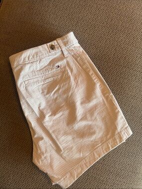 Tommy Hilfiger Beige Pinstripe Flat Front Shorts